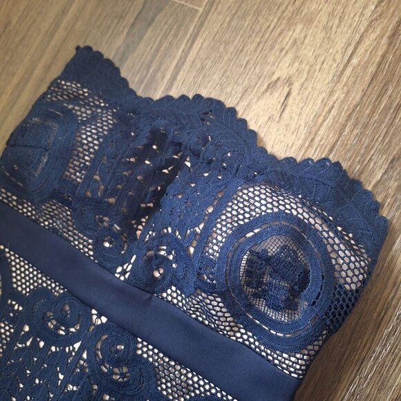 💙 Entry Eyelet Lace Bodycon Tube Corset Peplum Dress Size M - Picture 5 of 9